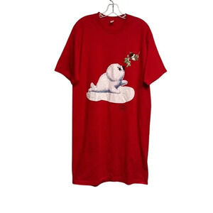 Vintage Endangered Young'uns Red Baby Seal Chickadee One Size Fits All T Shirt
